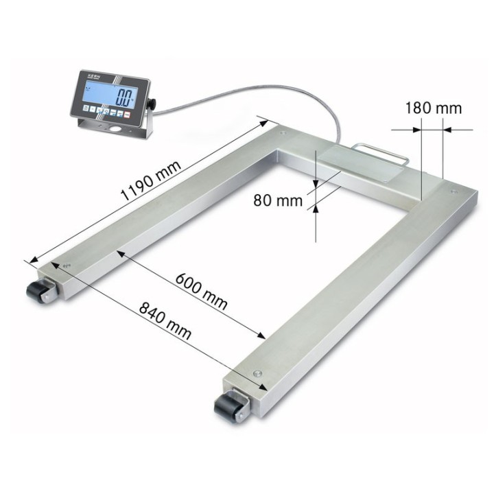 Báscula para palés en acero inoxidable KERN UXC 600K-1M