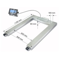 Báscula para palés en acero inoxidable KERN UXC 1.5T-4M