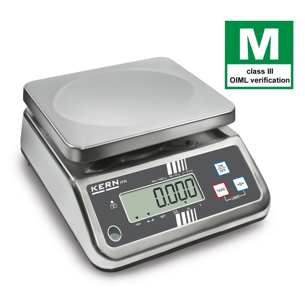 Balanza alimentarias de acero inoxidable KERN FFN 1K-4NM Balanza alimentarias de acero inoxidable KERN FFN 1K-4NM