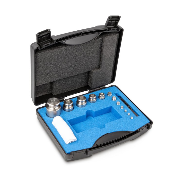 Juego de pesas de calibración 1g - 500g OIML Clase F2