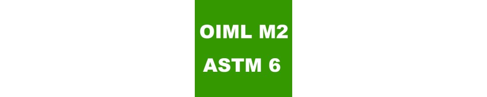 Juegos de pesas clase OIML M2 en estuches de madera y aluminio